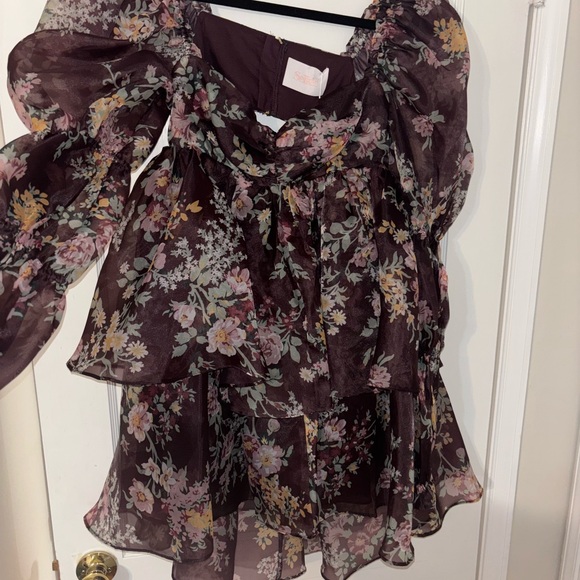 Selkie Dark Floral Long Sleeve Dress - Picture 2 of 5